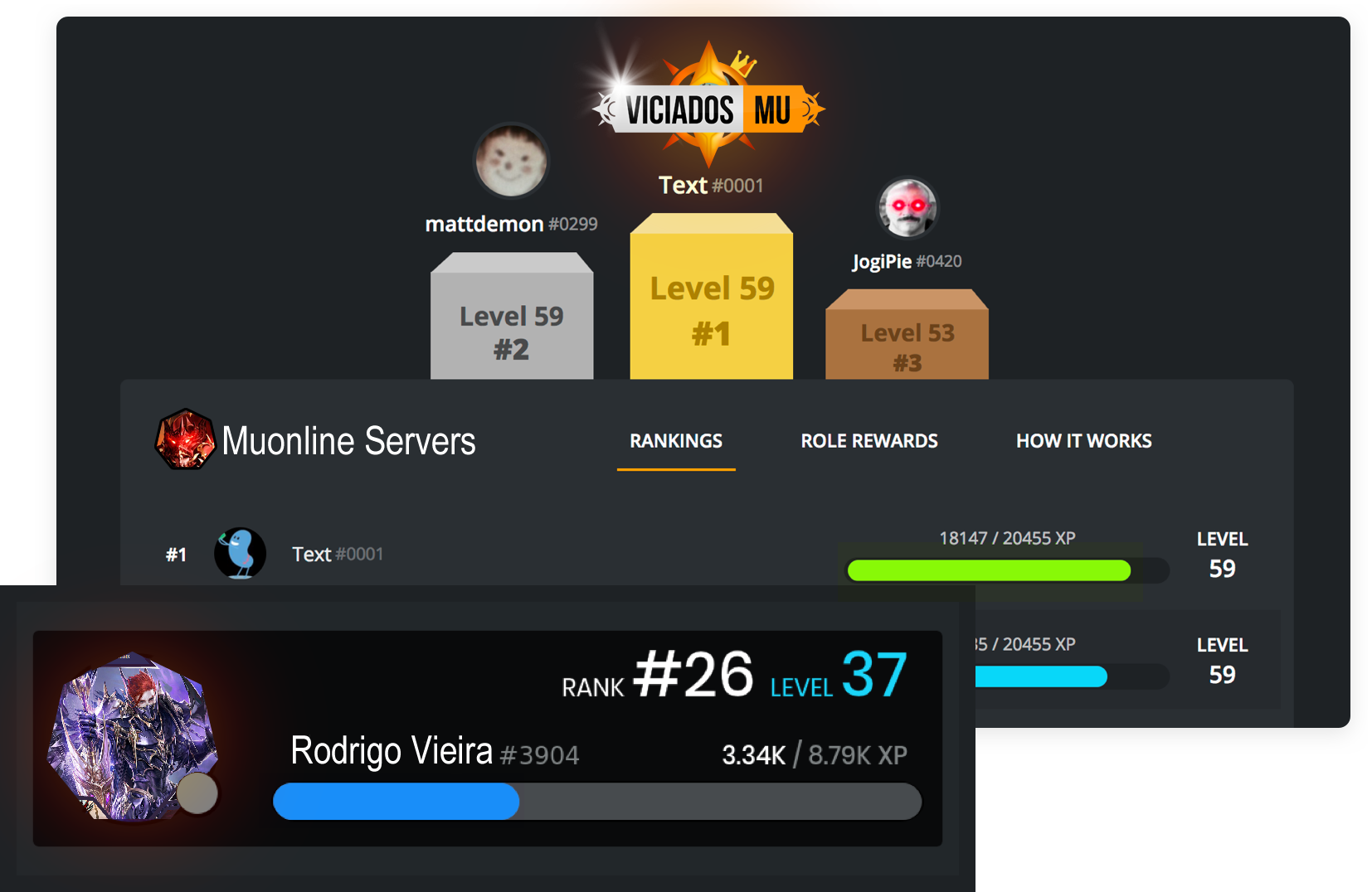 Discord server leveling leaderboard